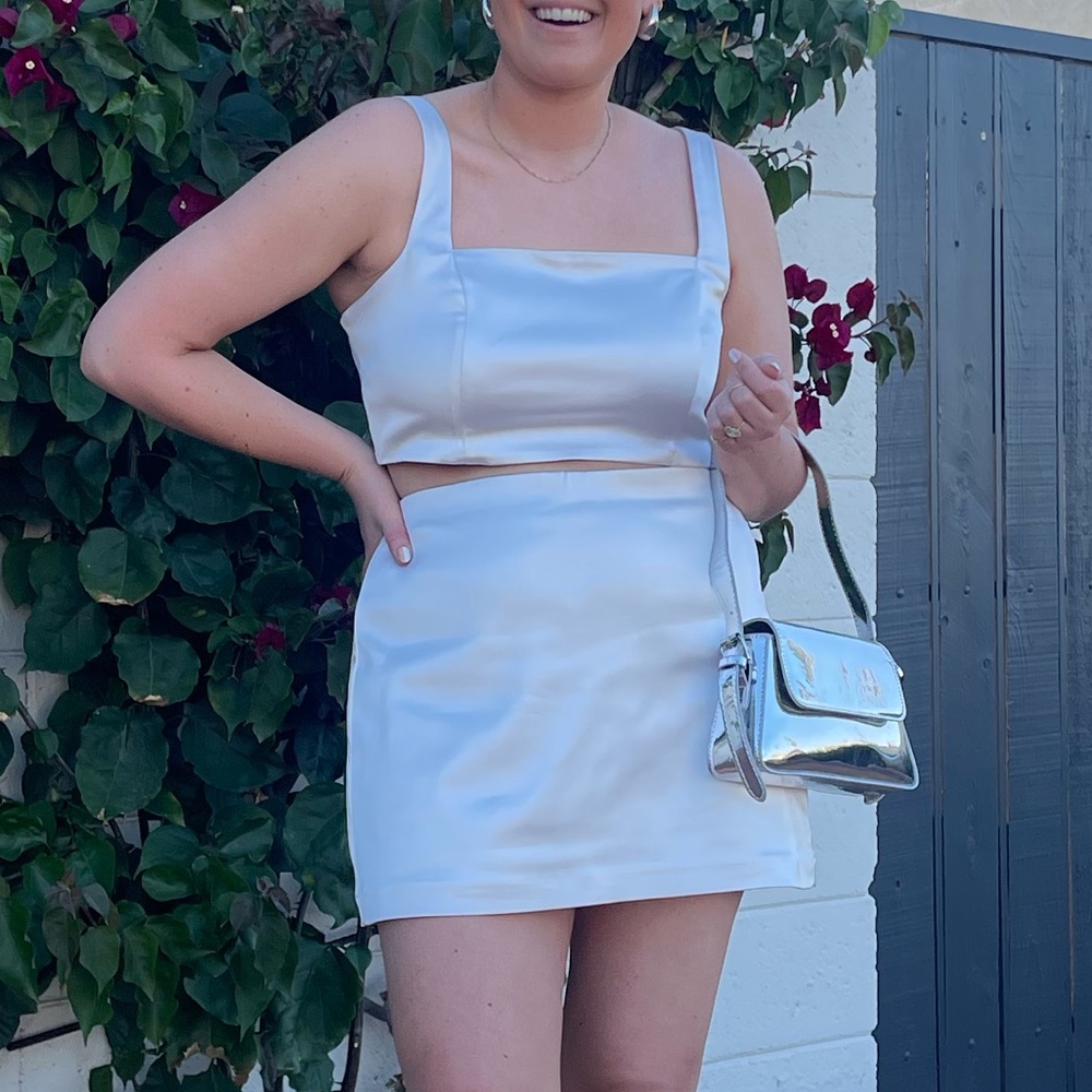 Silver matching set - bachelorette bride outfit
